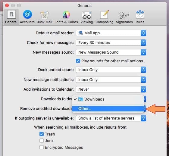 Change download folder on my mac